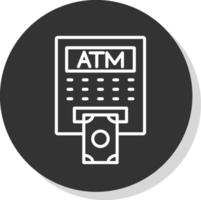 ATM Glyph Due Circle Icon Design vector