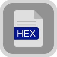 HEX File Format Flat round corner Icon Design vector