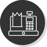 Cash Register Glyph Due Circle Icon Design vector