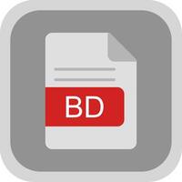 BD File Format Flat round corner Icon Design vector