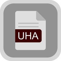 UHA File Format Flat round corner Icon Design vector