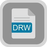 DRW File Format Flat round corner Icon Design vector
