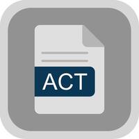 ACT File Format Flat round corner Icon Design vector