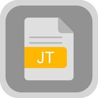 JT File Format Flat round corner Icon Design vector