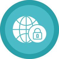 Global Security Glyph Due Circle Icon Design vector