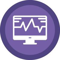 System Monitoring Glyph Due Circle Icon Design vector