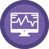 System Monitoring Glyph Due Circle Icon Design vector