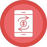 Mobile Transaction Glyph Due Circle Icon Design vector