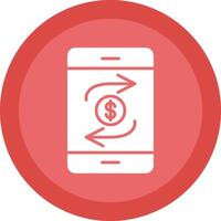 Mobile Transaction Glyph Due Circle Icon Design vector