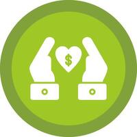 Chrity Donation Glyph Due Circle Icon Design vector
