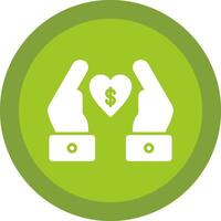 Chrity Donation Glyph Due Circle Icon Design vector