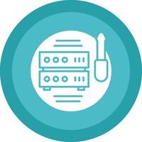 Tech Support Glyph Due Circle Icon Design vector