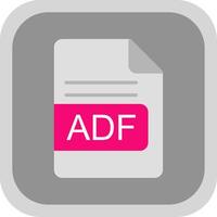 ADF File Format Flat round corner Icon Design vector