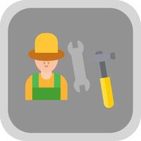 Plumber Flat round corner Icon Design vector