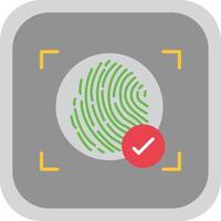 Fingerprint Flat round corner Icon Design vector