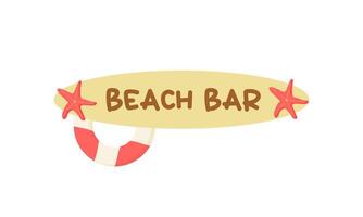 wooden signs on the beach bar vector