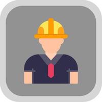 Engineer Flat round corner Icon Design vector