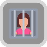 Prisoner Flat round corner Icon Design vector