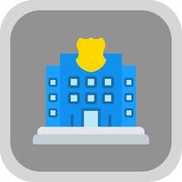 Police Station Flat round corner Icon Design vector