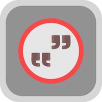 Quote Flat round corner Icon Design vector