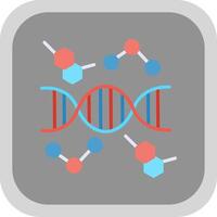 DNA Flat round corner Icon Design vector