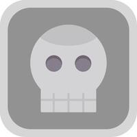 Skull Flat round corner Icon Design vector