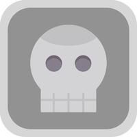 Skull Flat round corner Icon Design vector