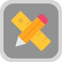 Pencil Flat round corner Icon Design vector