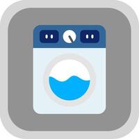 Washing Machine Flat round corner Icon Design vector