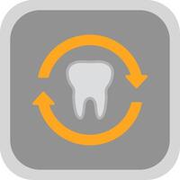 Tooth Flat round corner Icon Design vector