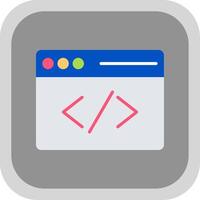 Coding Flat round corner Icon Design vector