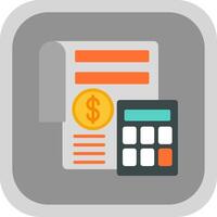 Budget Flat round corner Icon Design vector