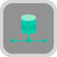 Database Flat round corner Icon Design vector