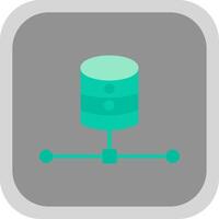 Database Flat round corner Icon Design vector