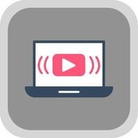 Streaming Flat round corner Icon Design vector