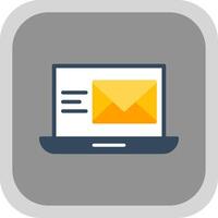 Email Flat round corner Icon Design vector