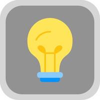 Light Bulb Flat round corner Icon Design vector