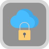 Cloud Lock Flat round corner Icon Design vector