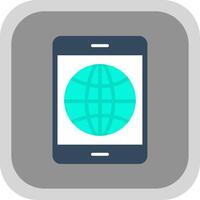 Earth Globe Flat round corner Icon Design vector