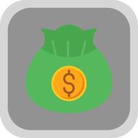 Money Bag Flat round corner Icon Design vector