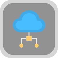 Cloud Computing Flat round corner Icon Design vector