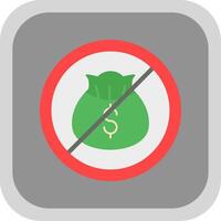 No Money Flat round corner Icon Design vector