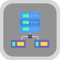 Data Network Flat round corner Icon Design vector