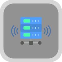 Wireless Database Flat round corner Icon Design vector