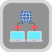 Data Network Flat round corner Icon Design vector