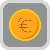 Euro Flat round corner Icon Design vector