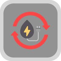 Water Energy Flat round corner Icon Design vector