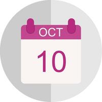 October Flat Scale Icon Design vector