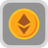 ethereum plano redondo esquina icono diseño vector