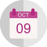 October Flat Scale Icon Design vector
